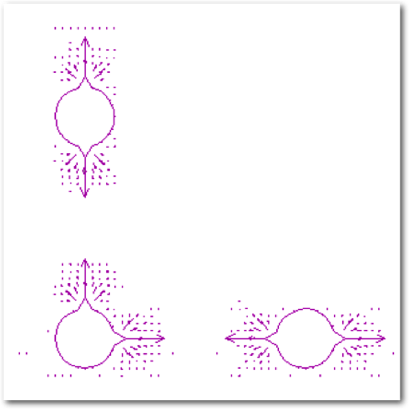 (2) 采用多个180度和90度聚能管多孔起爆之后
(2003)Numerical analysis for mixing 180-shaped-charge-pipe & 90 -shaped-charge-pipe single hole after detonating